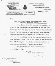 Ministry of Transport Fernhurst by-pass letter (10KB); click for larger version (36KB)